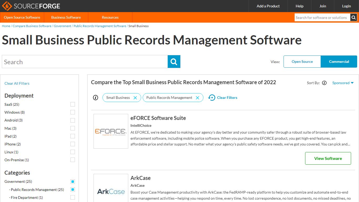 Small Business Public Records Management Software